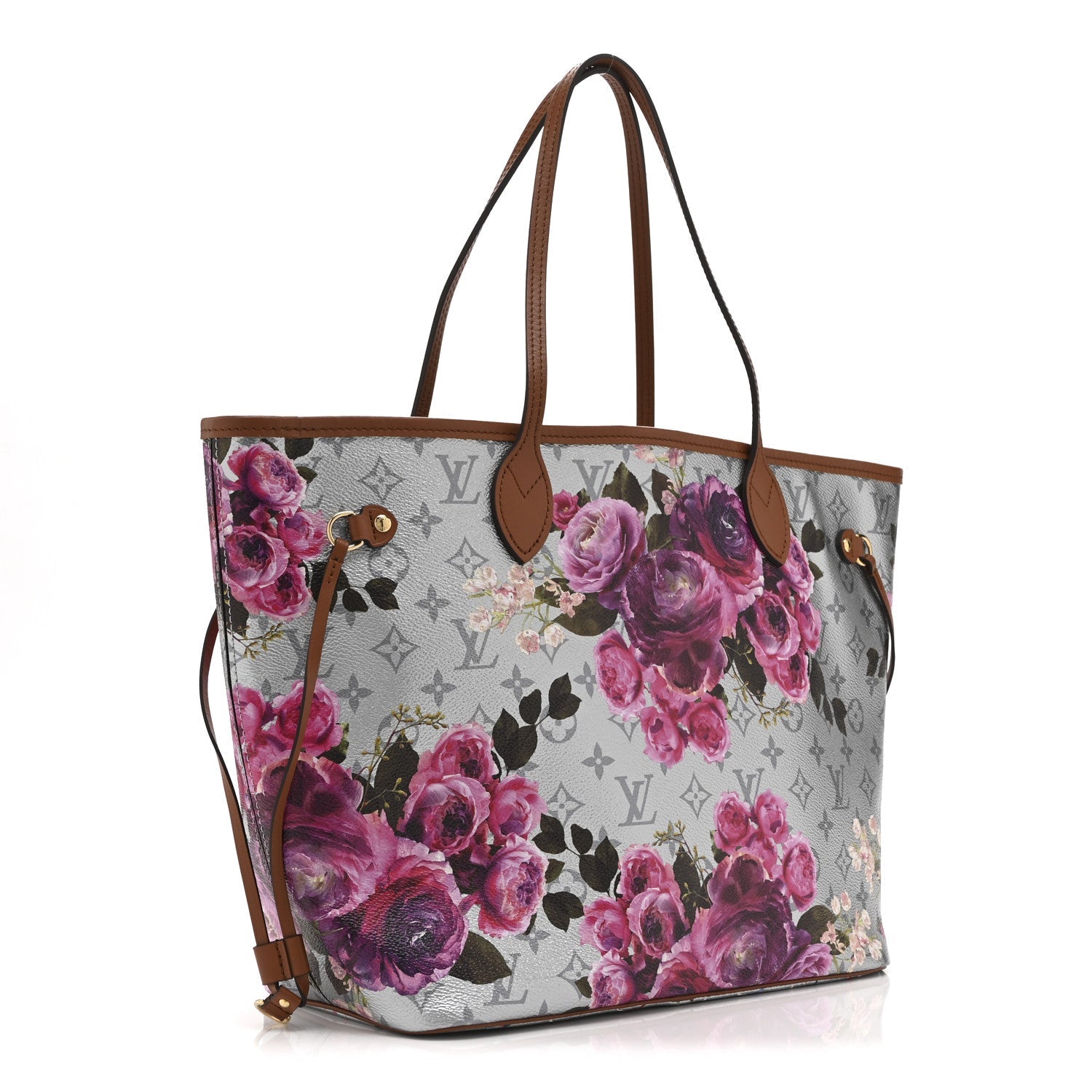 Louis Vuitton Metallic Monogram LV Garden Neverfull MM  Silver