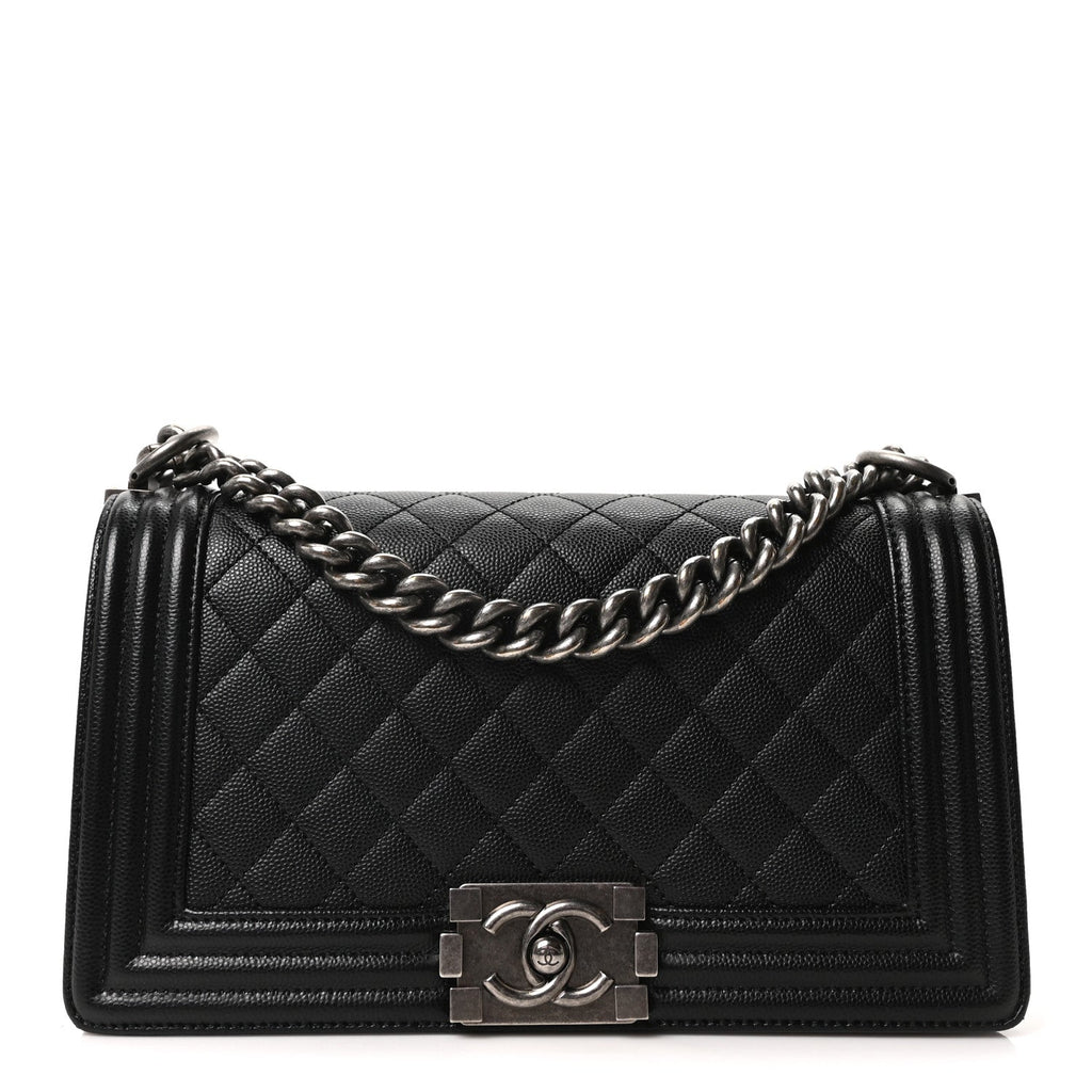 Chanel Caviar Quilted Medium Boy Flap Black