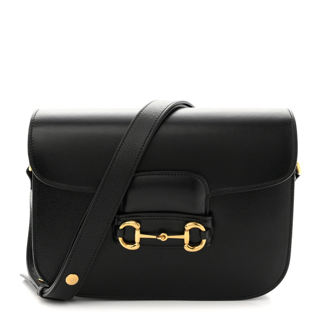 Gucci Azalea Calfskin Horsebit 1955 Shoulder Bag Black