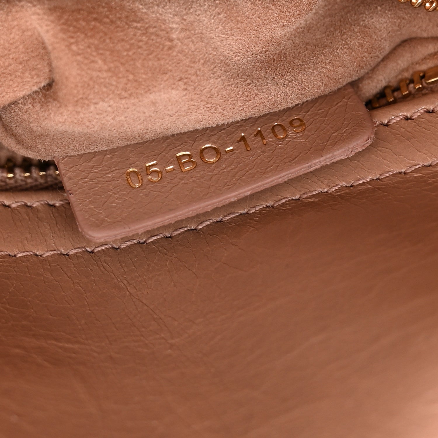 Christian Dior Lambskin Gathered Mini Lady Dior Fard
