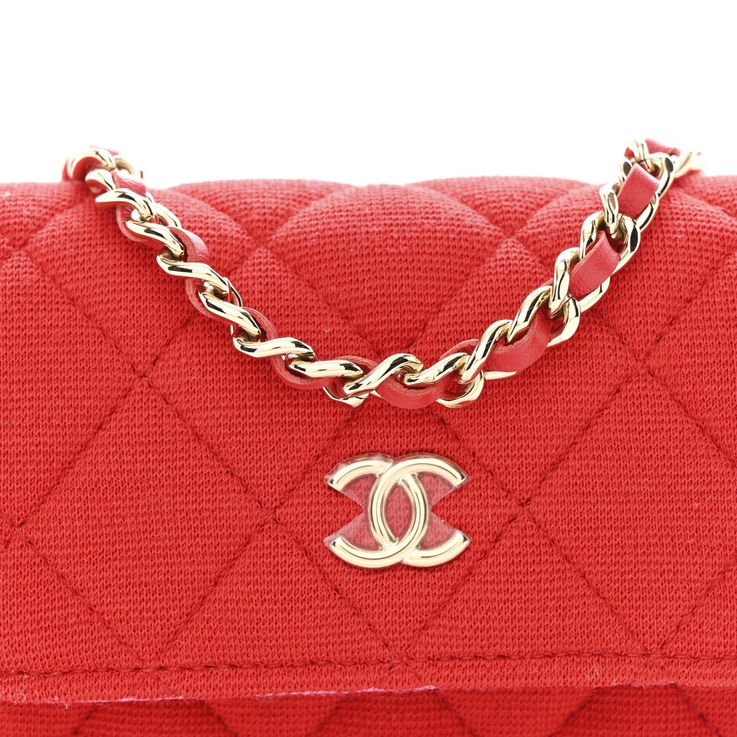 Chanel Jersey Quilted Micro Mini Flap Red