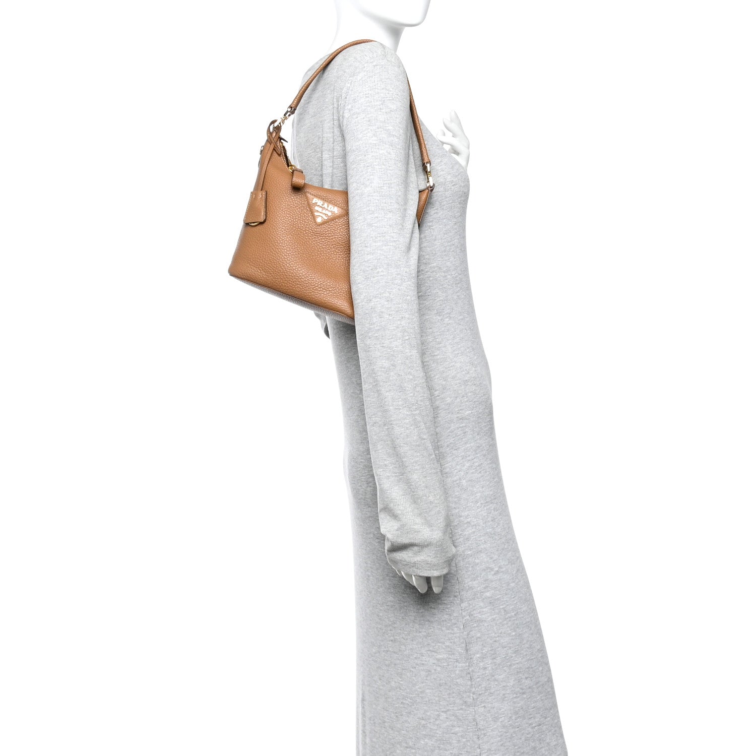 Prada Vitello Daino Soft Mini Shoulder Bag Caramel