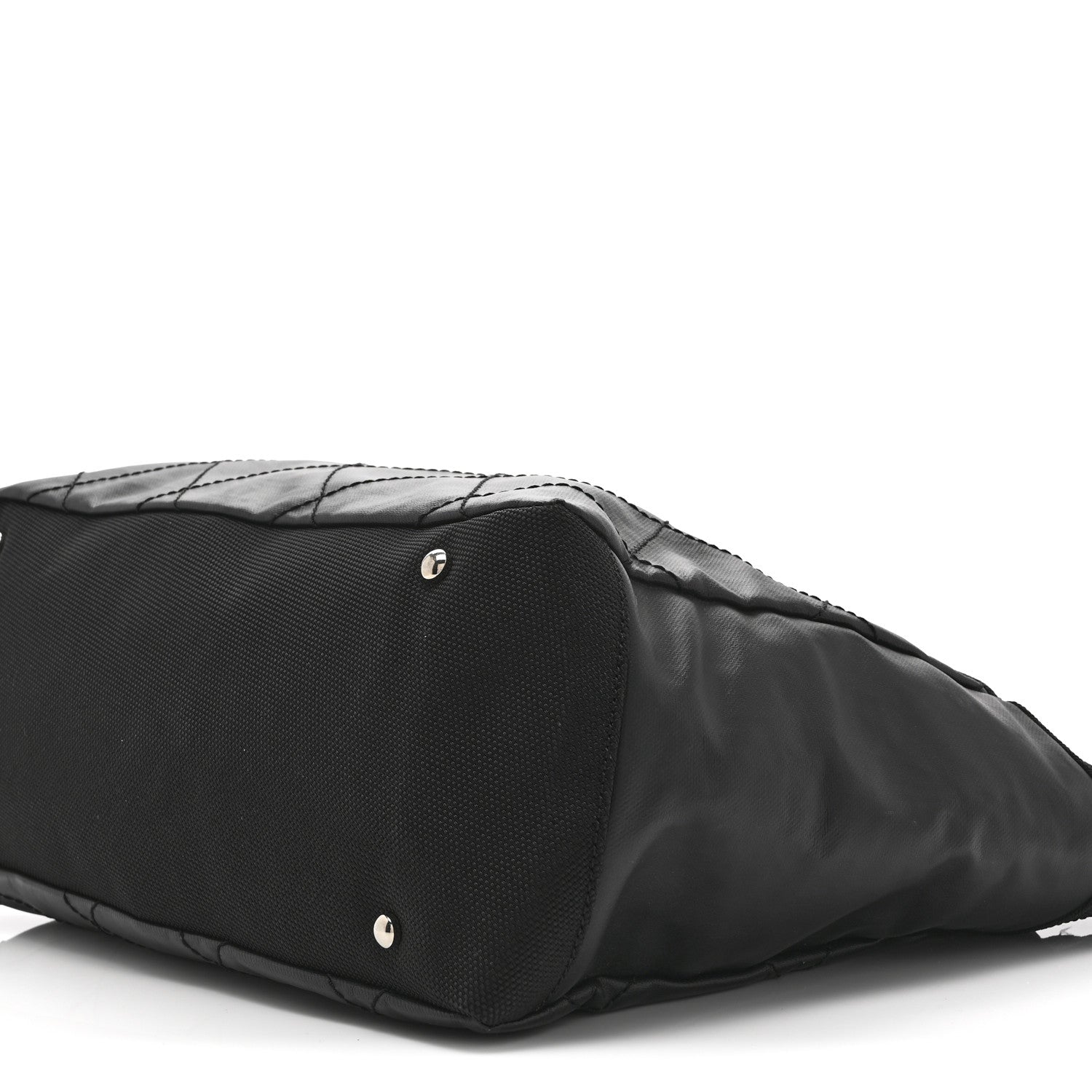 Chanel Coated Canvas Quilted Large Paris Biarritz Tote Black
