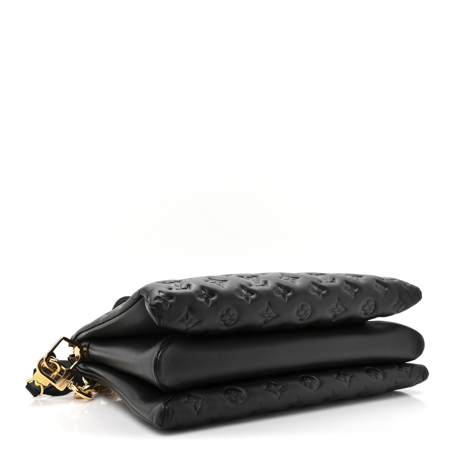 Louis Vuitton Lambskin Embossed Monogram Coussin MM Black