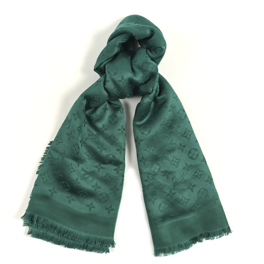 Louis Vuitton Silk Wool Monogram Shawl Green