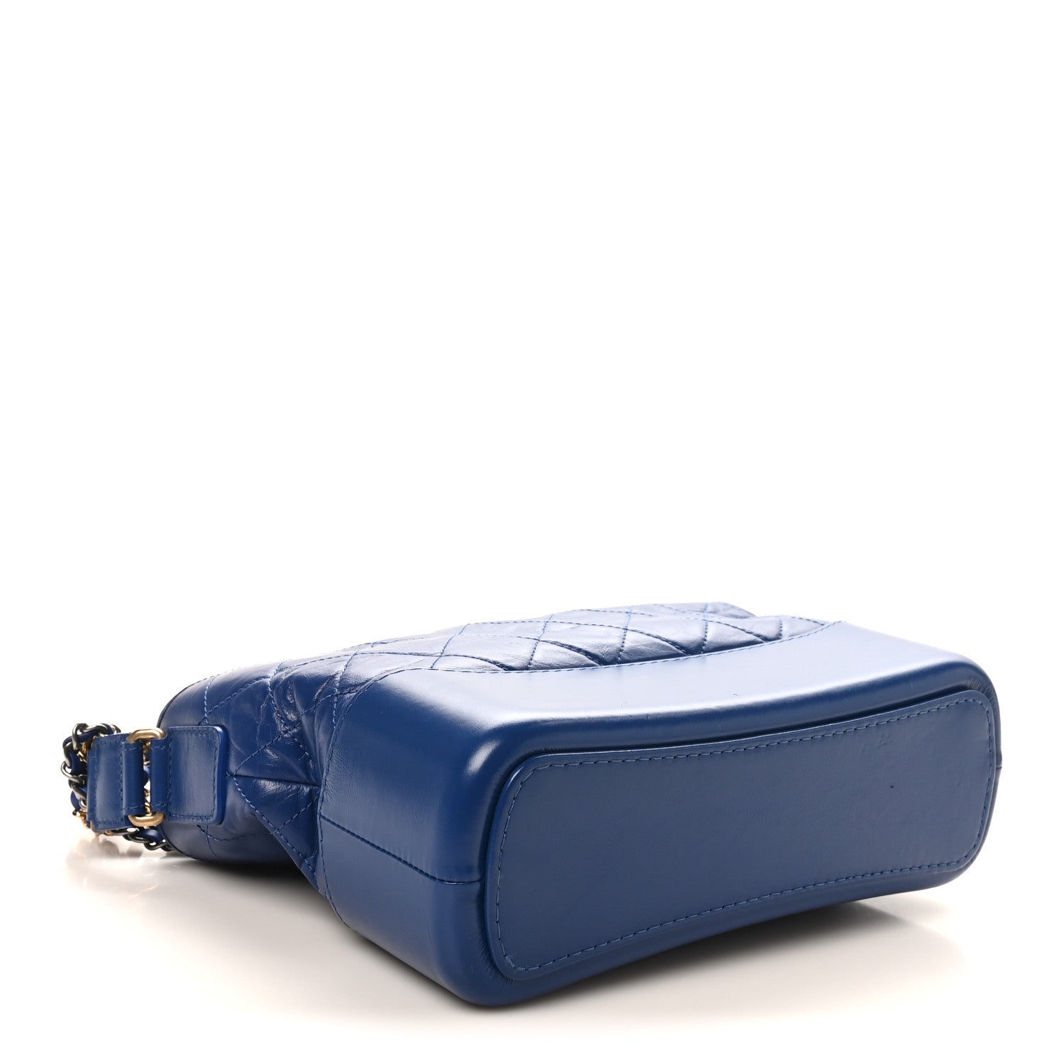Chanel Aged Calfskin Quilted Medium Gabrielle Logo Hobo Blue