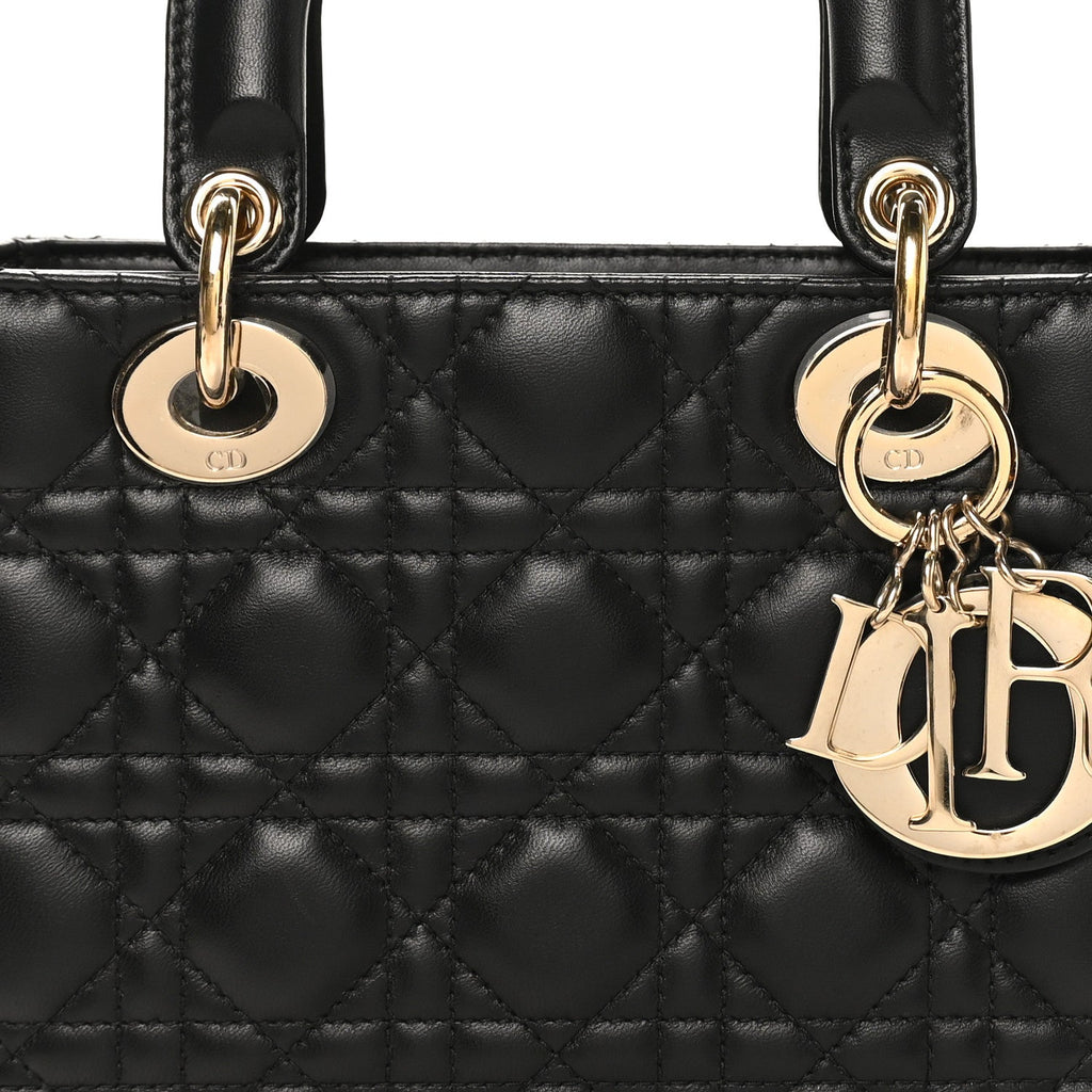 Christian Dior Lambskin Cannage Small My ABCDior Lady Dior Black