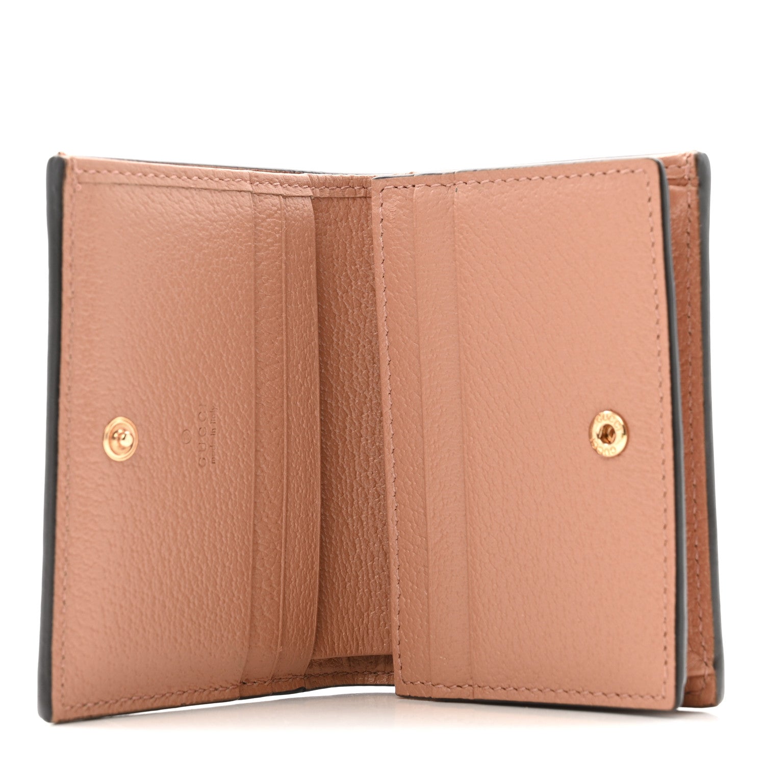 Gucci Monogram Textured Dollar Calfskin Card Case Cloche Rose Pink
