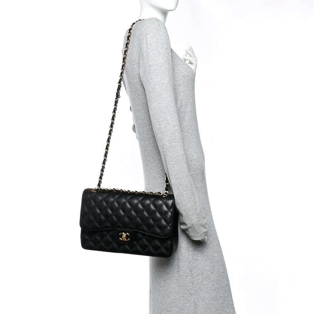 Chanel Caviar Quilted Jumbo Double Flap Black