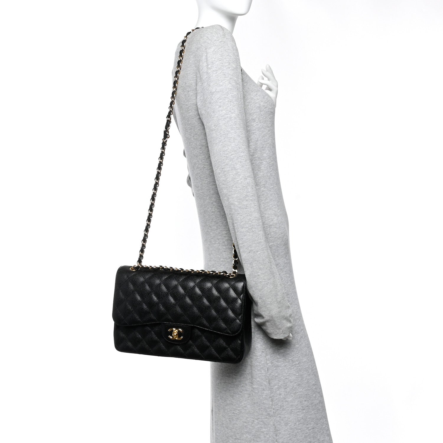 Chanel Caviar Quilted Jumbo Double Flap Black