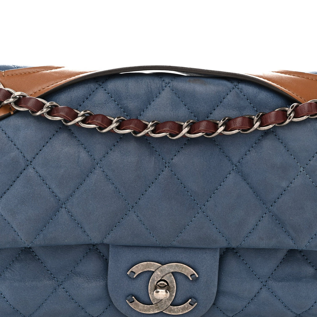 Chanel Iridescent Calfskin Medium In The Mix Flap Blue