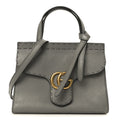 Gucci Cellarius Calfskin Mini GG Marmont Top Handle Bag Deep Grey