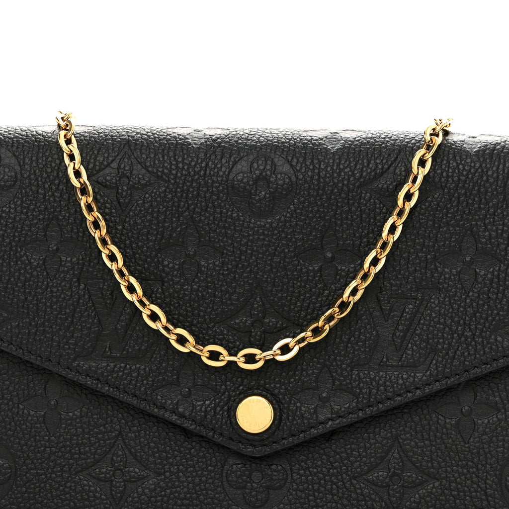 Louis Vuitton Empreinte Pochette Felicie Chain Wallet Black