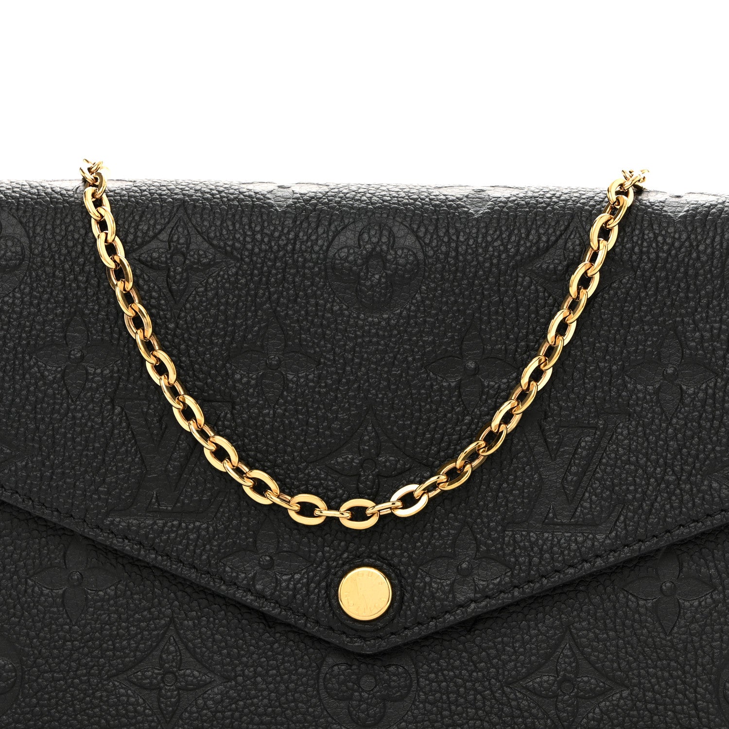 Louis Vuitton Empreinte Pochette Felicie Chain Wallet Black