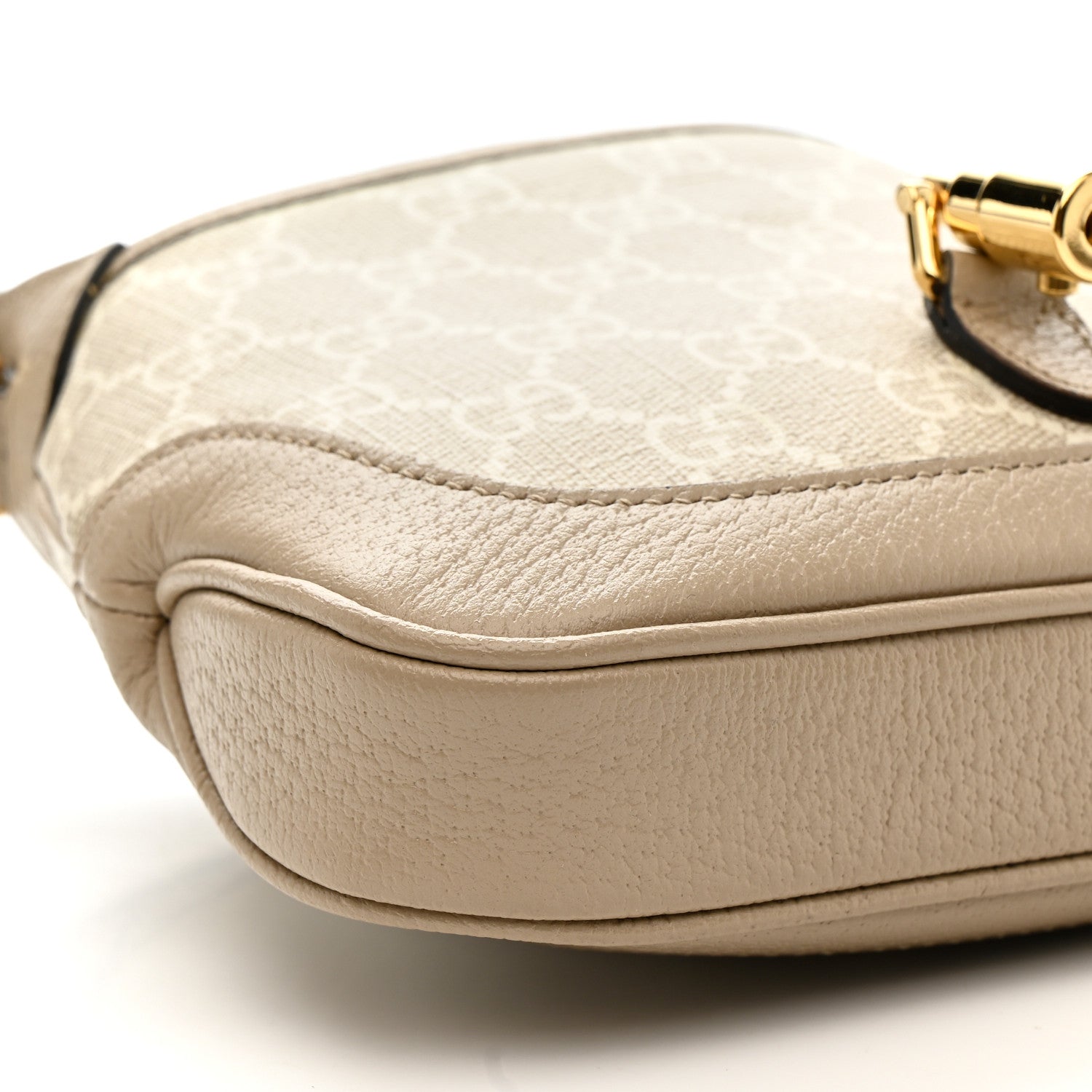 Gucci GG Supreme Monogram Textured Dollar Calfskin Mini Jackie 1961 Hobo Beige Mystic White Oatmeal