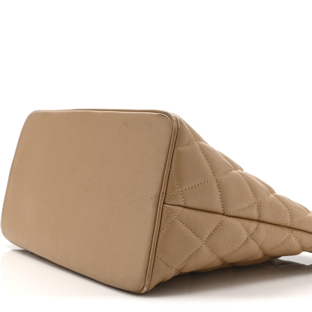 Chanel Caviar Quilted Medallion Tote Beige