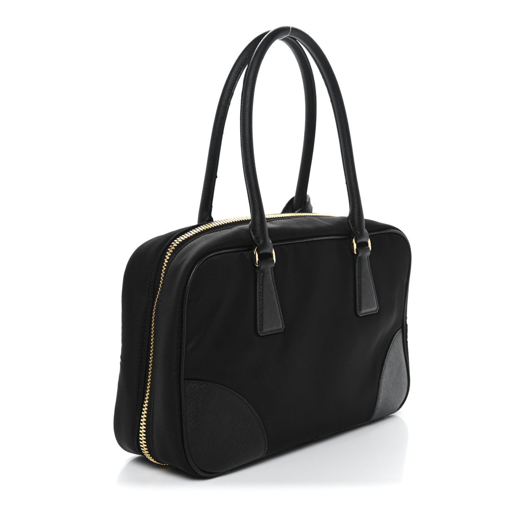 Prada Re-Nylon Saffiano Medium Re-Edition 1978 Two Handle Bag Black