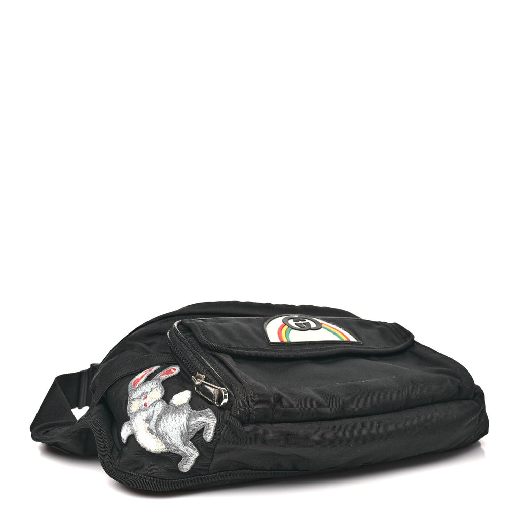 Gucci Nylon Retro Patch Convertible Belt Bag Black