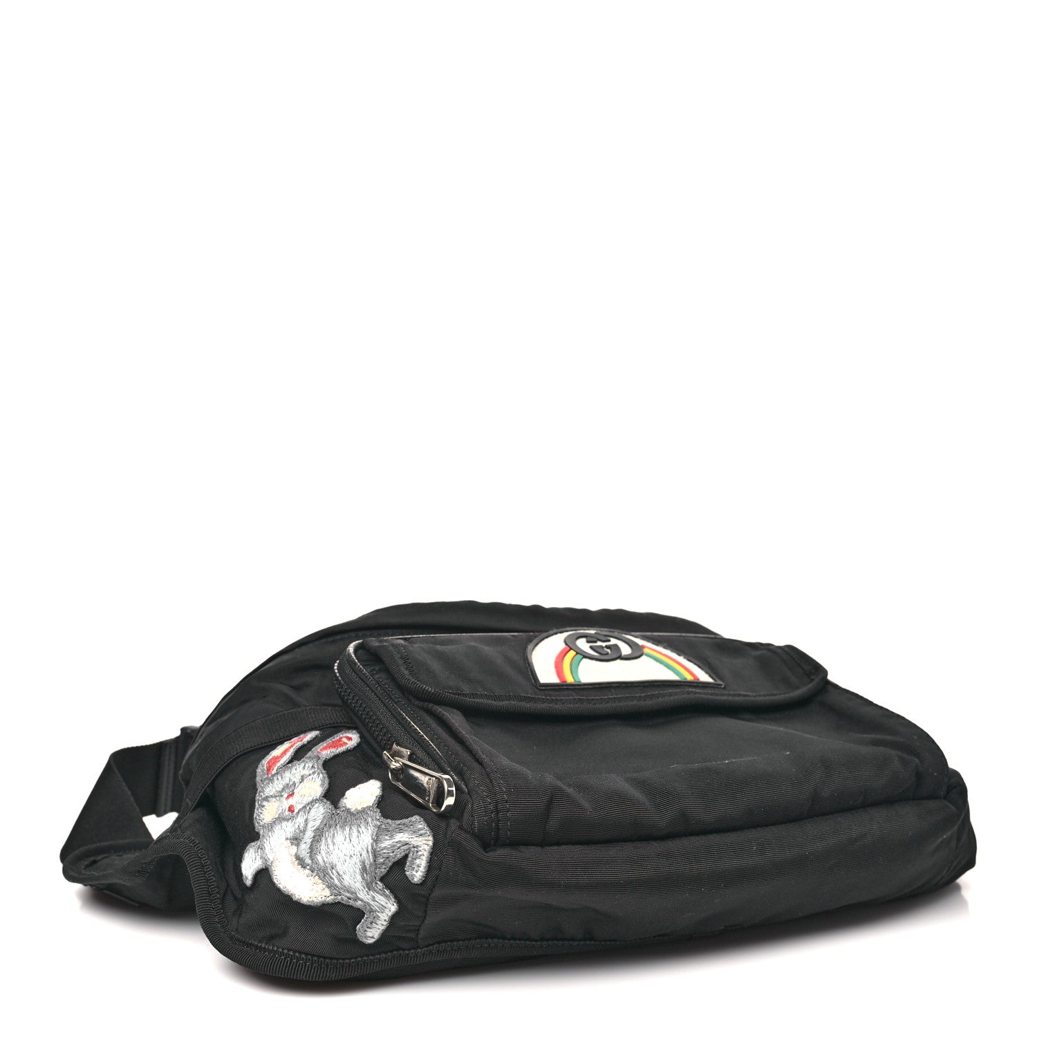 Gucci Nylon Retro Patch Convertible Belt Bag Black