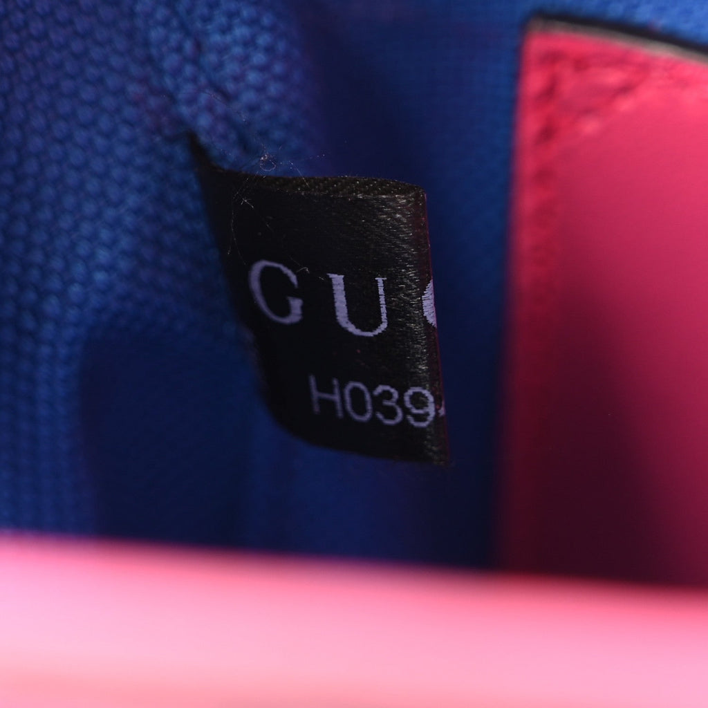 Gucci Calfskin GG Tennis Embossed Mini Tote Bag Modern Fuchsia Modern Blue