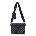 Louis Vuitton Calfskin Monogram Shadow Trio Messenger Navy White