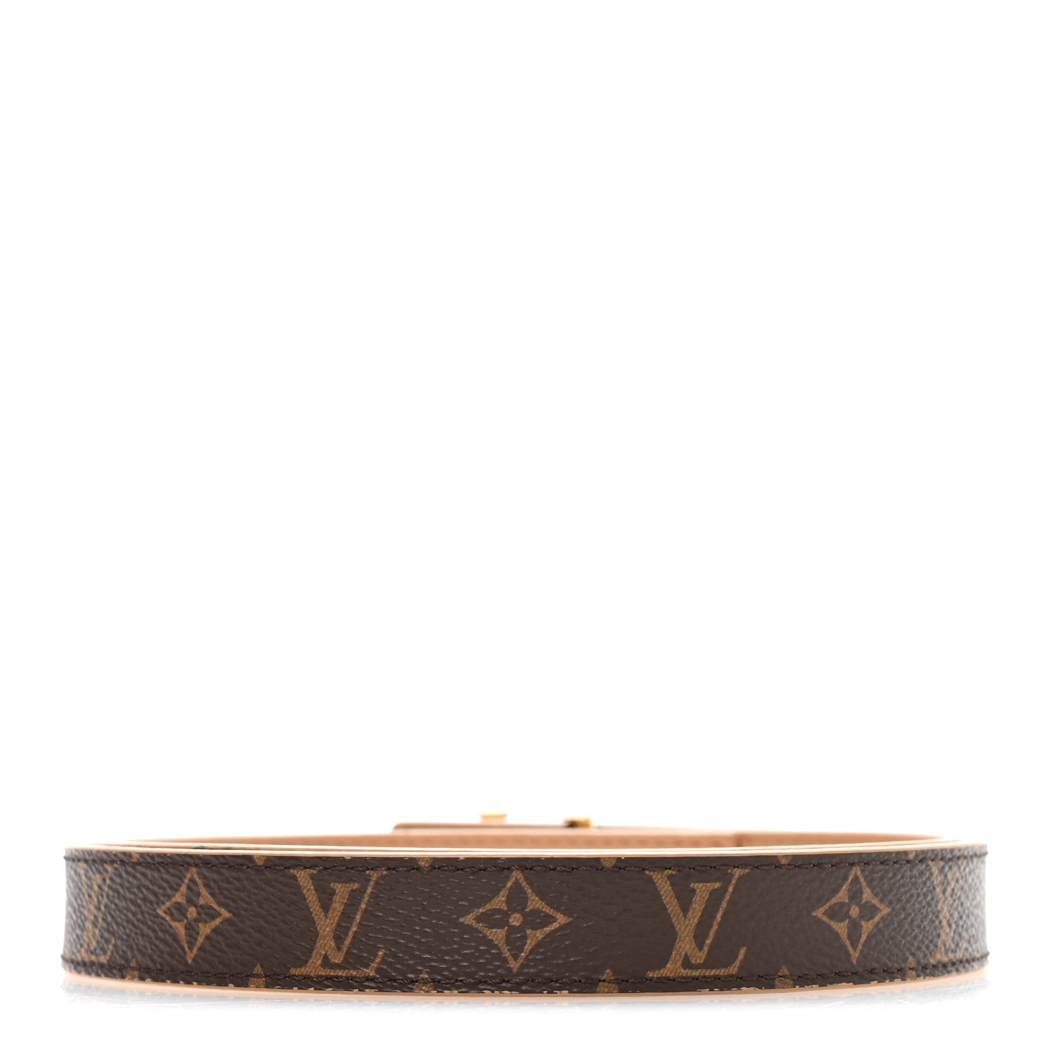 Louis Vuitton Calfskin Monogram 20mm LV Iconic Reversible Belt 75 30 Arizona Beige