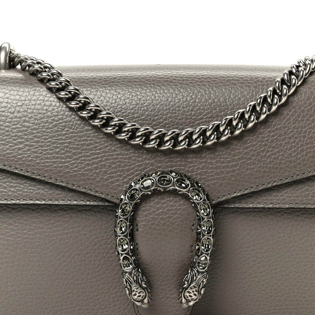Gucci Pebbled Calfskin Small Dionysus Shoulder Bag Dusty Grey