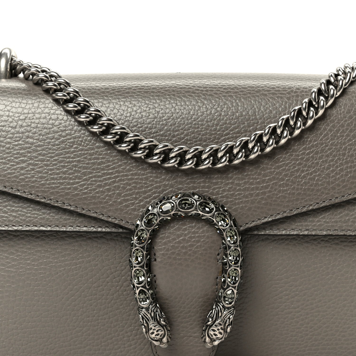 Gucci Pebbled Calfskin Small Dionysus Shoulder Bag Dusty Grey