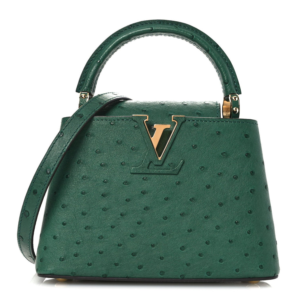 Louis Vuitton Ostrich Capucines Mini Mint