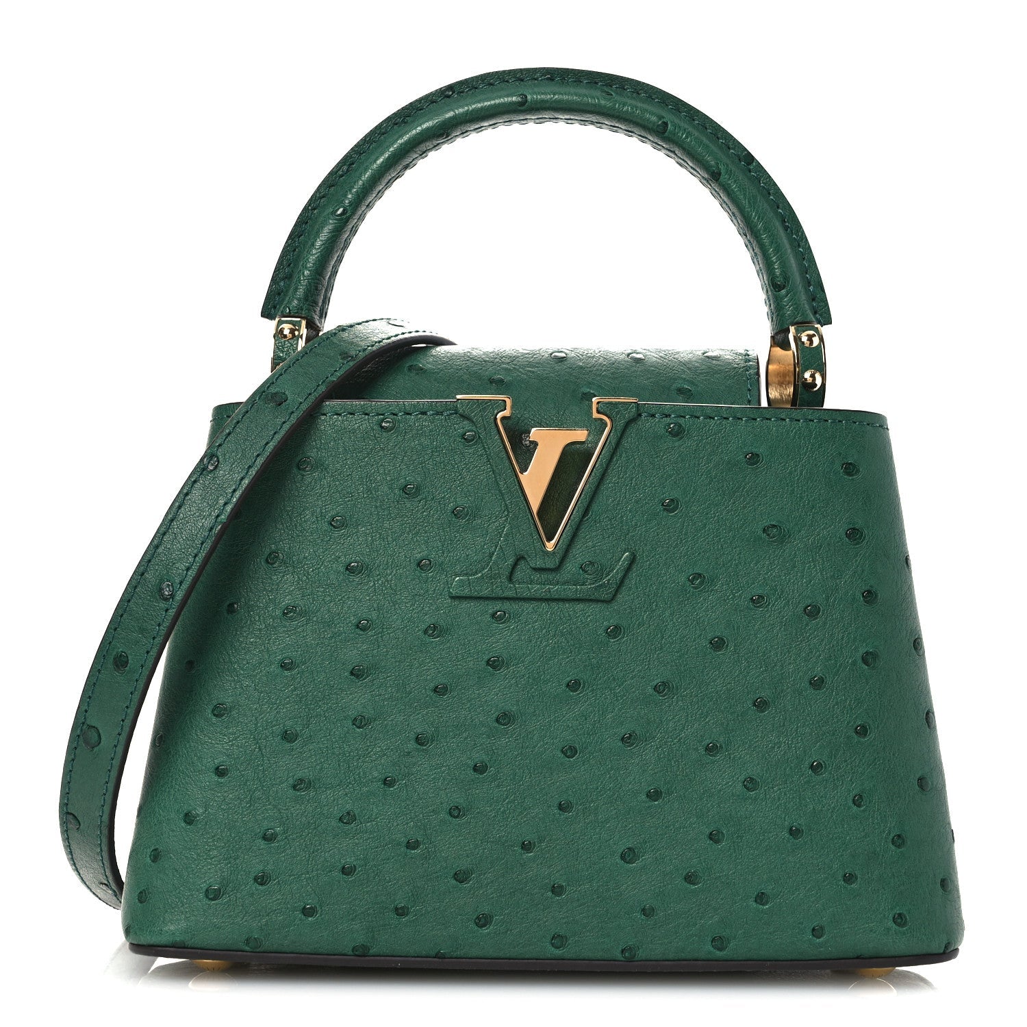Louis Vuitton Ostrich Capucines Mini Mint