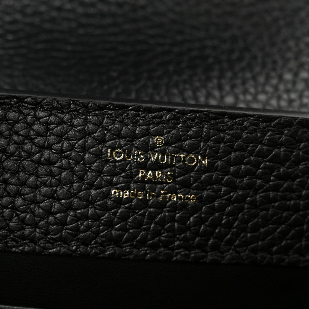 Louis Vuitton Taurillon Embellished Flower Handle Capucines Mini Black