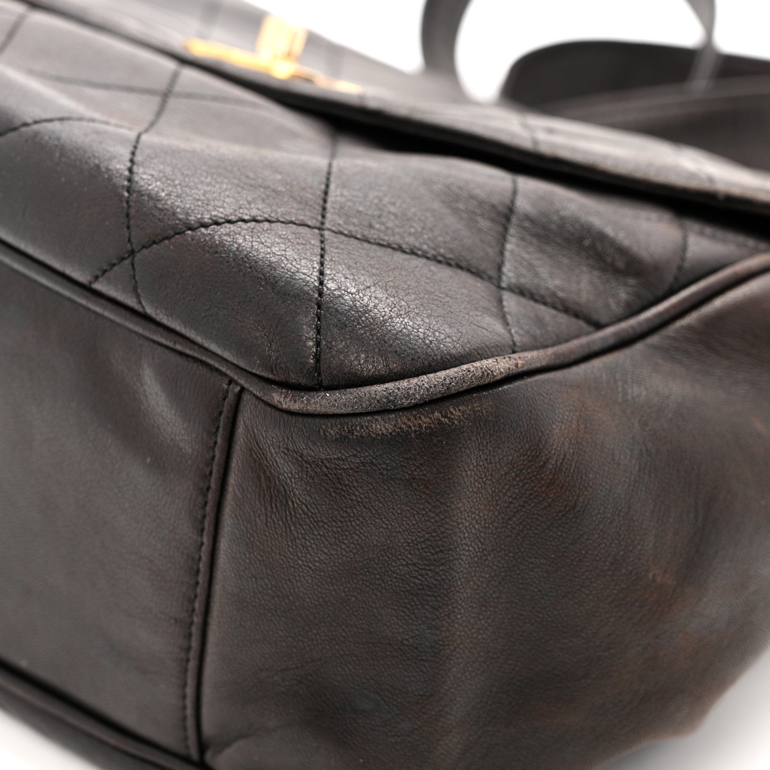 Chanel Lambskin Quilted Flap Shoulder Bag Black