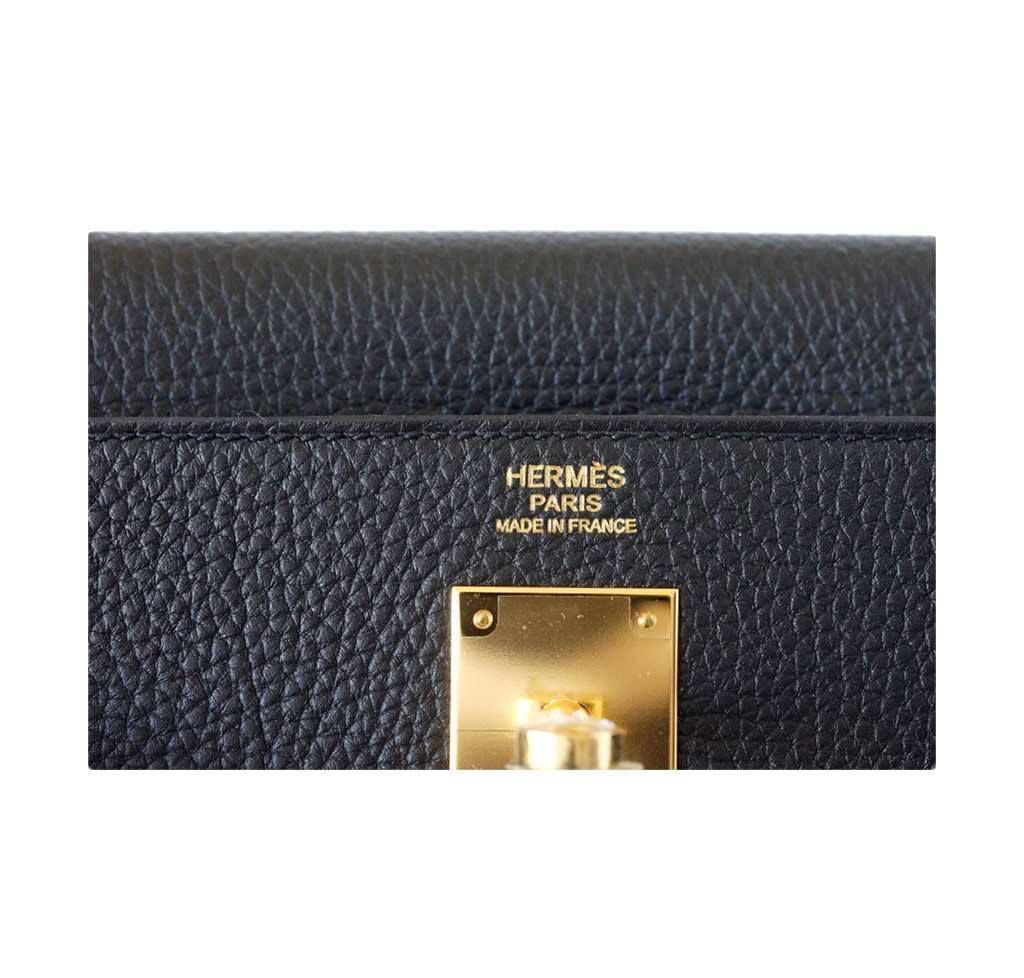 Hermès Kelly 32 Black Bag Togo GHW