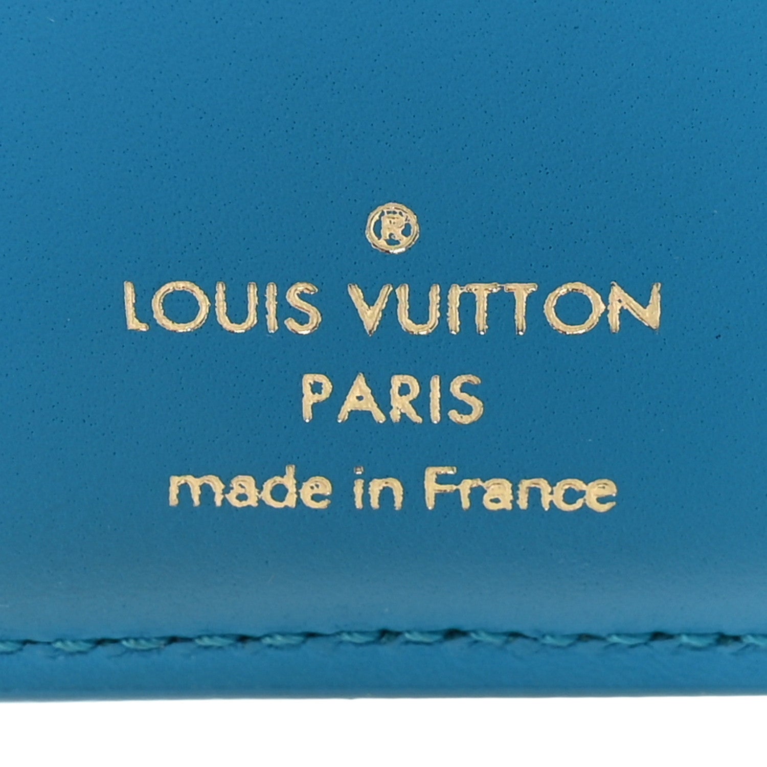 Louis Vuitton Calfskin Nanogram Embossed Victorine Wallet Bleu