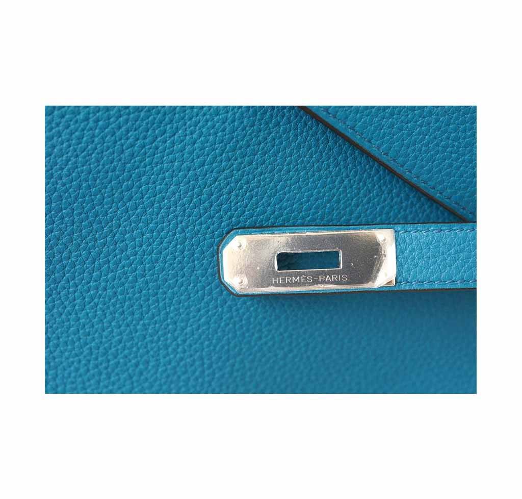 Hermès Kelly Mou 32 Blue Izmir Bag