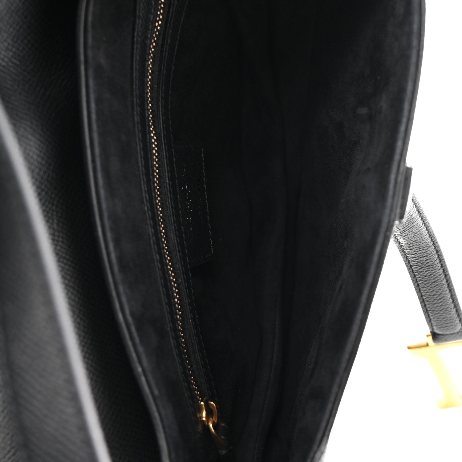 Christian Dior Grained Calfskin Saddle Bag Black