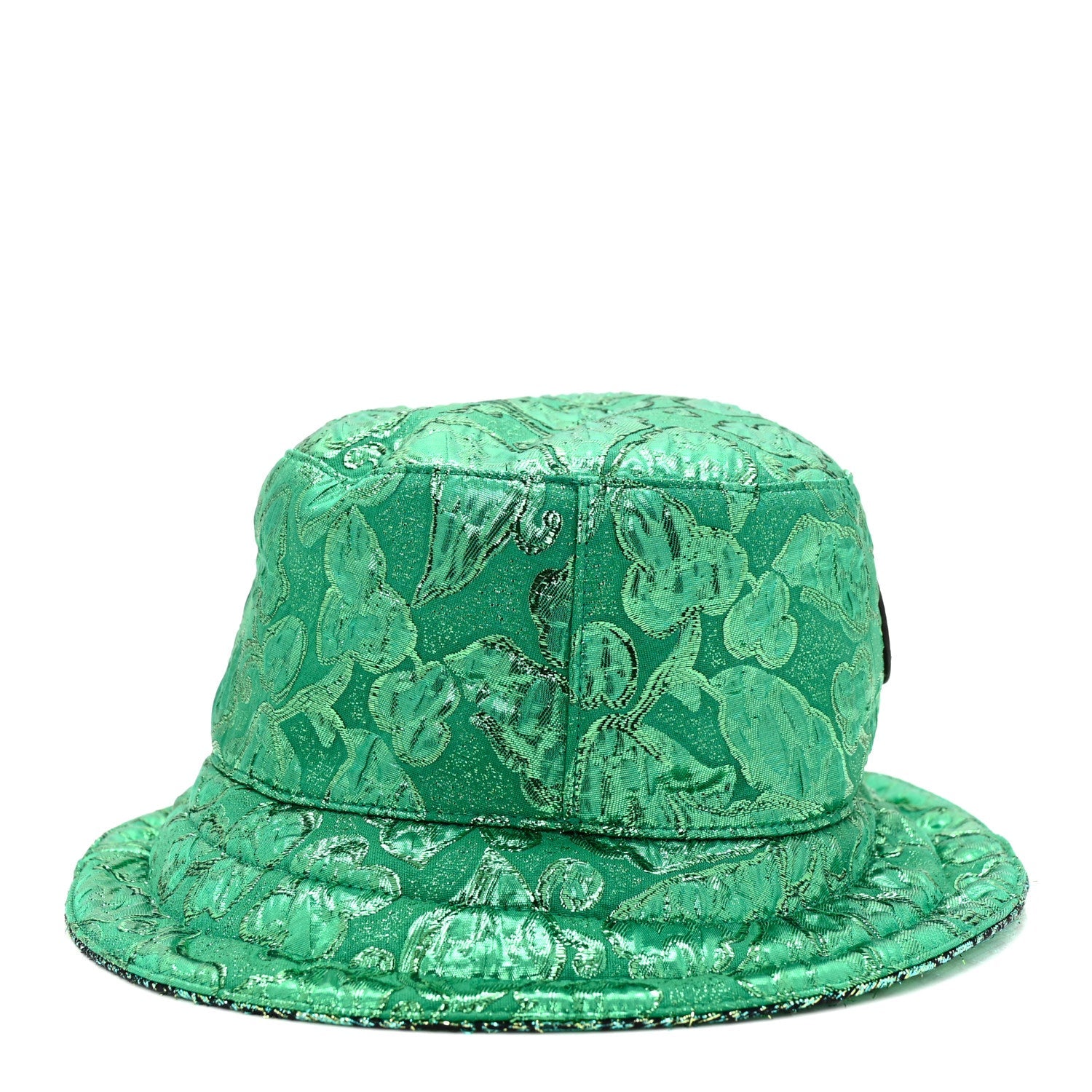 Gucci Canvas Lame GG Monogram Reversible Bucket Hat L Green