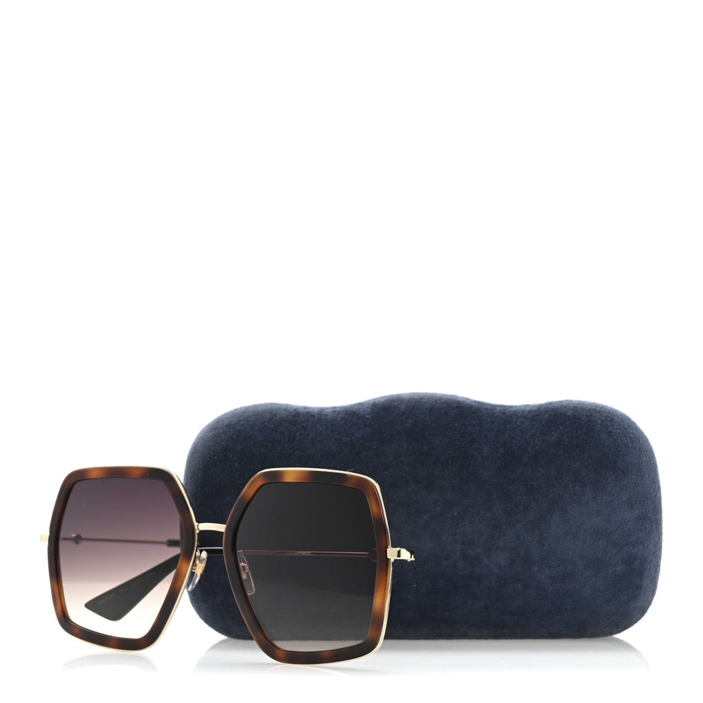 Gucci Acetate Oversize Square Frame GG0106S Sunglasses Tortoise