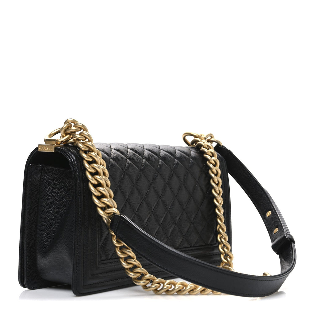 Chanel Caviar Quilted Medium Boy Flap Black