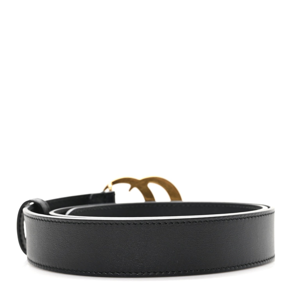 Gucci Calfskin Double G 30mm Belt 75 30 Black