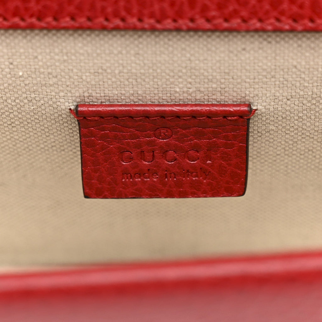 Gucci Dollar Calfskin Enamel Dionysus Shoulder Bag Hibiscus Red Electric Blue