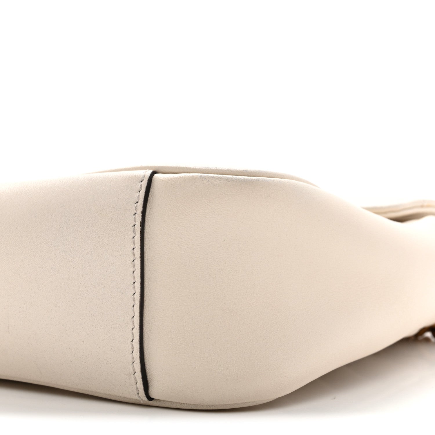 Gucci Calfskin Matelasse Small GG Marmont Shoulder Bag White