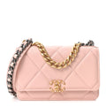 Chanel Lambskin Quilted Chanel 19 Wallet On Chain WOC Light Pink
