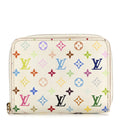 Louis Vuitton Monogram Multicolor Zippy Coin Purse Wallet White