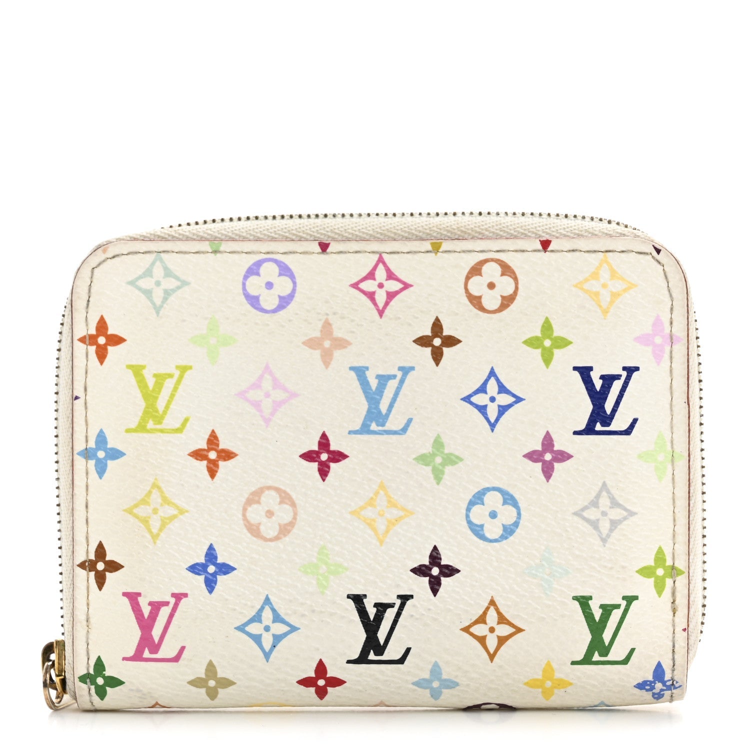Louis Vuitton Monogram Multicolor Zippy Coin Purse Wallet White