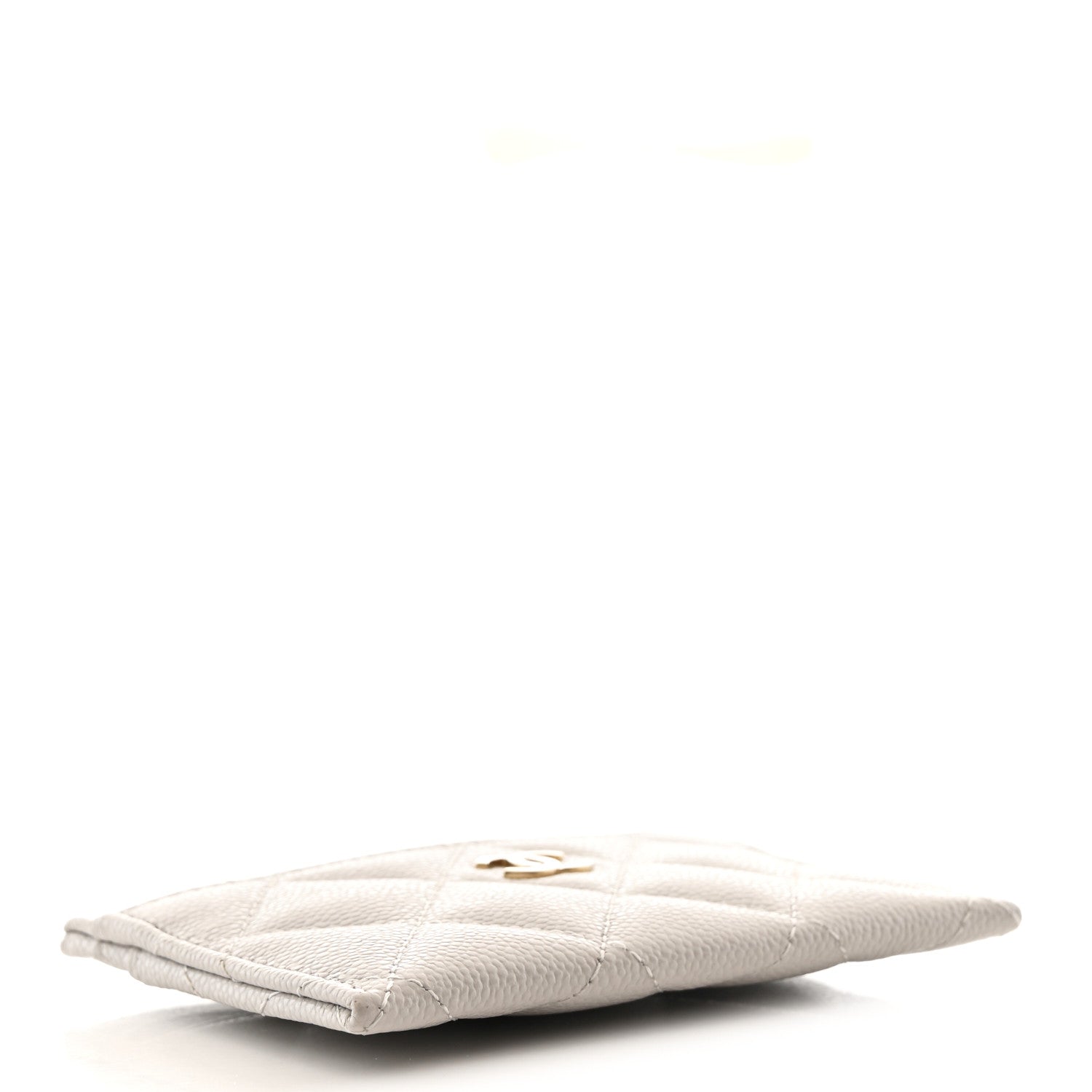 Caviar Quilted Card Holder Grey