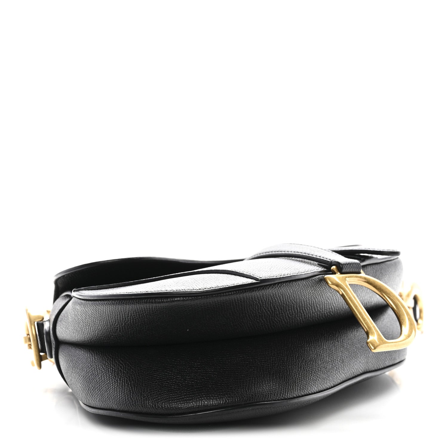 Christian Dior Grained Calfskin Saddle Bag Black