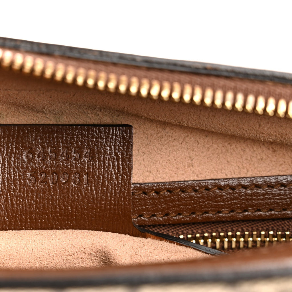 Gucci GG Supreme Monogram Small Horsebit 1955 Shoulder Bag Beige Brown Sugar