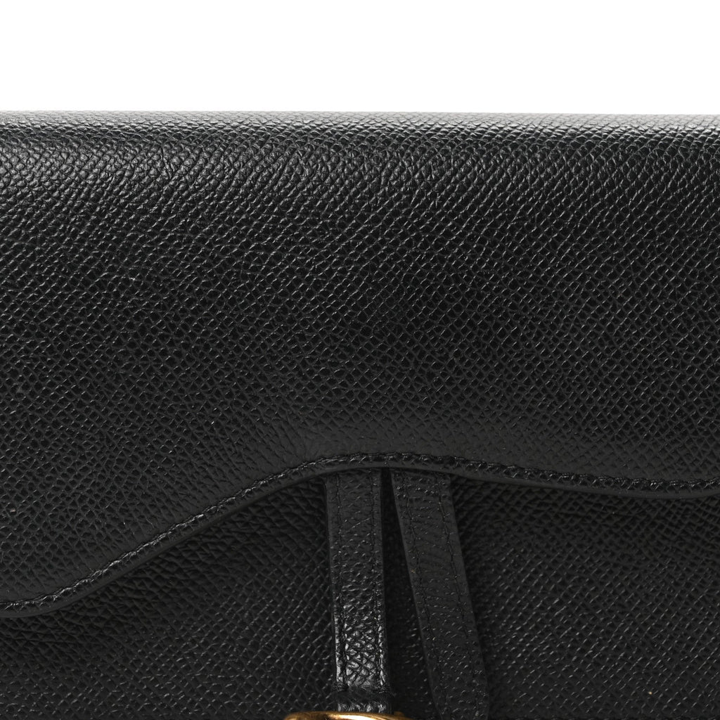 Christian Dior Grained Calfskin Saddle Belt Bag Black