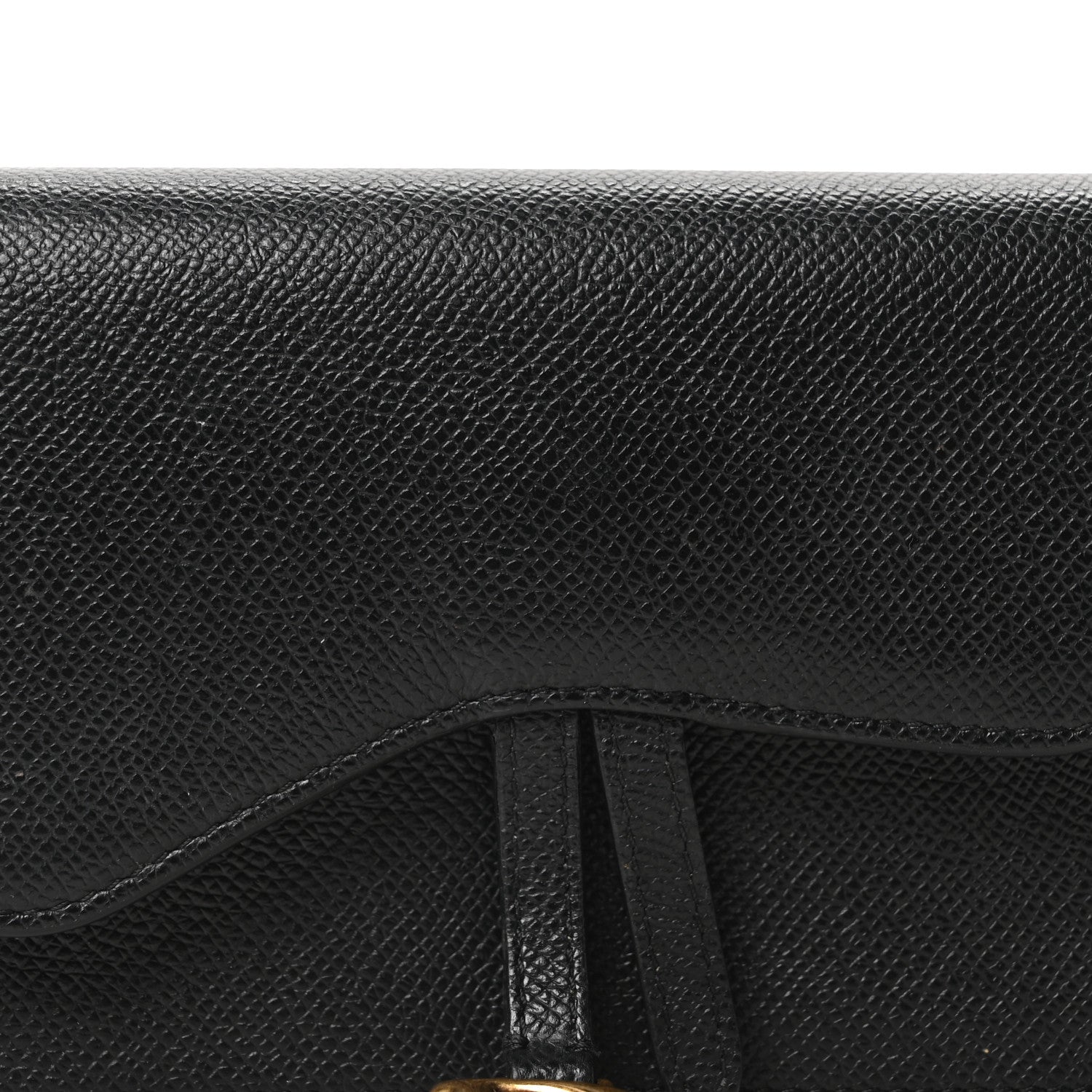 Christian Dior Grained Calfskin Saddle Belt Bag Black